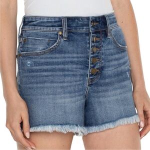 Liverpool Christine Denim Button-Fly Jean shorts 2